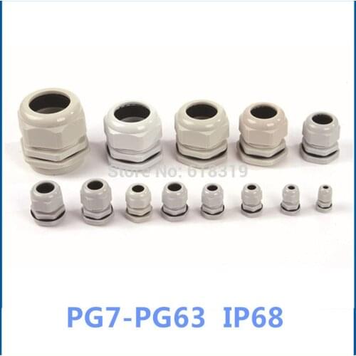 50pcs/lot high performance PG13.5 Cable Gland IP68 Waterproof Connector Diameter 3-6.5mm Nylon Plastic Wire Glands
