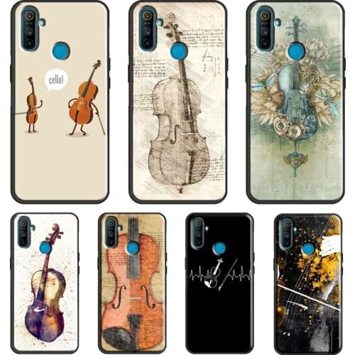 Cello Violin Art For OnePlus 9 Pro 8 Pro Nord 8T 9R Case For OPPO Realme 8 Pro Q3 6 7 Pro C15 C3 GT Cover