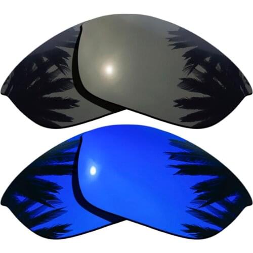 Black & Purple Mirrored Polarized Replacement Lenses for Half Jacket 2.0 Frame 100% UVA & UVB
