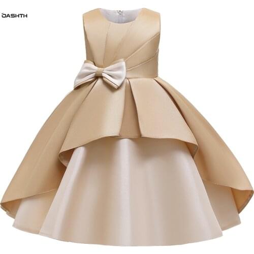 OASHTH Childrens clothing new puffy princess dress catwalk dress cotton lining girls performance dress