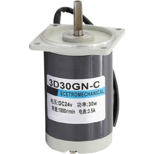 Permanent Magnet DC Forward Reverse Motor 12V 24V High Speed 1800RPM 30W In DC Motor Adjustable Speed For Automated Control