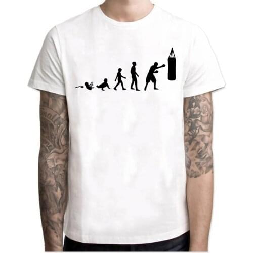 Brand Men T-Shirt Boxing T Shirt Print Summer Short Sleeve O- Neck White Printed Tee Men Clothing W6
