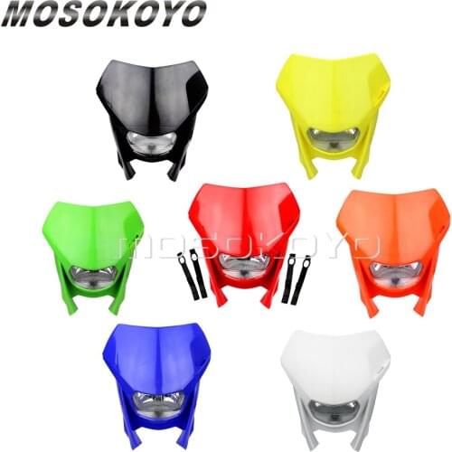 H4 35/35W Orange Motocross Enduro Dirt Bike Headlight For Yamaha Honda 250 YZ TTR SX EXC XCF SXF SMR SX EXC SXF XCF XCW 200