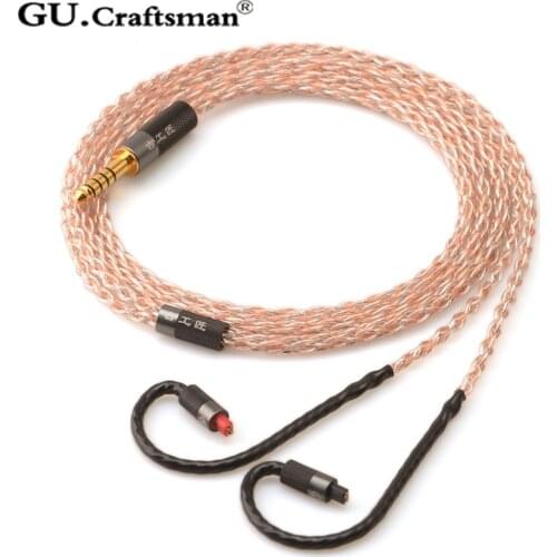 GUcraftsman 5N OFC copper silver 8-core ATH-IM50 IM70 IM01 IM02 IM03 IM04 2.5mm/4.4mm Headphone upgrade cable