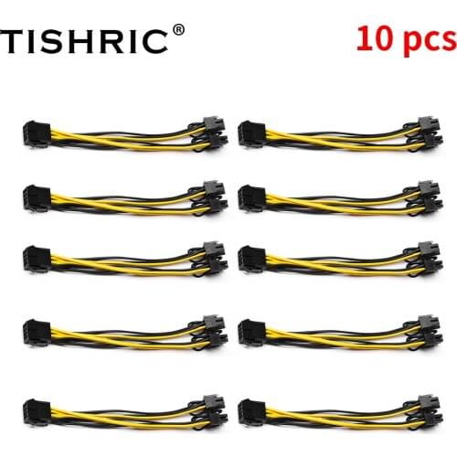 TISHRIC Female 8Pin to Male Dual 8pin Miner Power Cord Miner Riser Cable PCI Express PCIE Graphic Video Card Power Cable