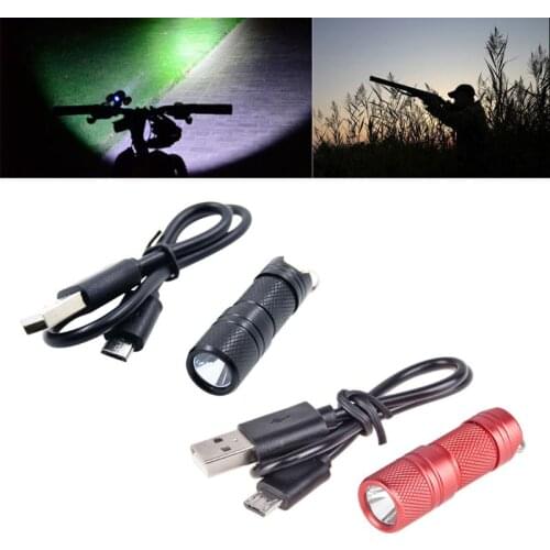 Pocket Mini USB Charging LED Flashlight Electric Torch Portable Waterproof Rechargeable White Light Keychain Camping Night Read