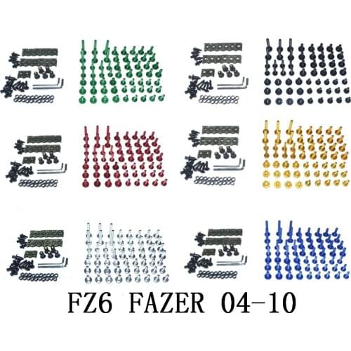 Motorcycle Complete Fairing Bolts Kit Bodywork Screws For Fit YAMAHA FZ6 FAZER 2004-2010