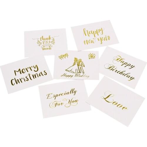 10-30pcs Mini thank you Card White bronzing gift decoration card Scrapbooking party invitation DIY Deco Supply For Wedding