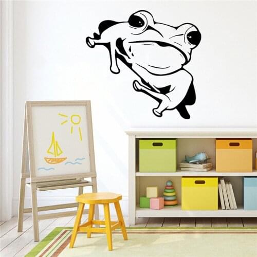 Cartoon Frog Wall Sticker Removable Home Decoration Art Animal Mural For Kids Bedroom Waterproof Window Glass Decal M0056