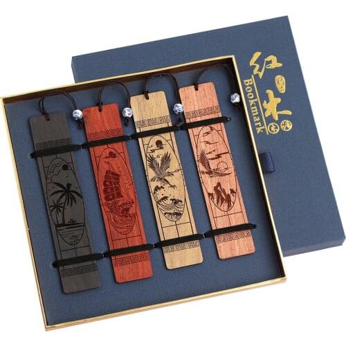 Handmade Carving Natural Wooden Bookmark Gift Box Set, A Unique Gift for Teachers, Students, Ladies, Fathers, Attractive Men