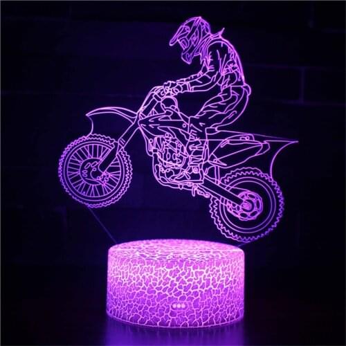 Nighdn 3d Lamp Illusion Mountain Bike Night Light for Kids Bedroom Bedside Table Lamp Gifts for Birthday Holiday Hotel Decor