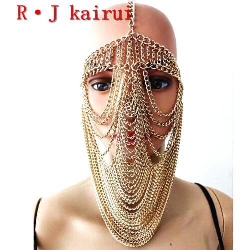 New Fashion RJH023 Gold Chains Heads Layers Custome Head Chains Jewelry Costume Jewelry