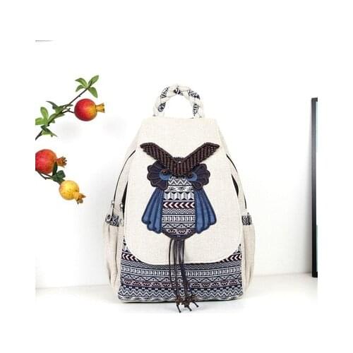 New fashion national string appliques shopping cover backpack!Nice bohemian prints women backrack All-match lady casual backruck