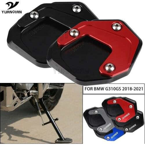Motorcycle CNC New Black Kickstand Foot Side Stand Extension Pad Enlarge Stand Plate FOR BMW G310GS G310 GS 2018 2019 2020 2021