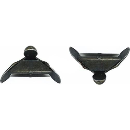 Bulk Antique Zinc Alloy Jewelry Gift Box Wood Case Deco Carving Corner Protector,Mini Furniture Foot ,Bronze Tone,25*13mm,200pcs