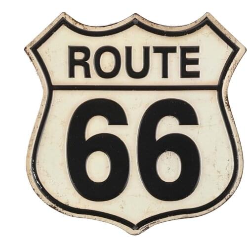 Open Road Brands Route 66 Shield Sign, Embossed Metal Tin Wall Art - an Officially Licensed Product Great Addition mancave