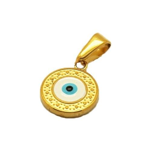 Cross-border hot money in Europe decorated with personality creativity Eye necklace oval drop pendant titanium steel 18K Gold