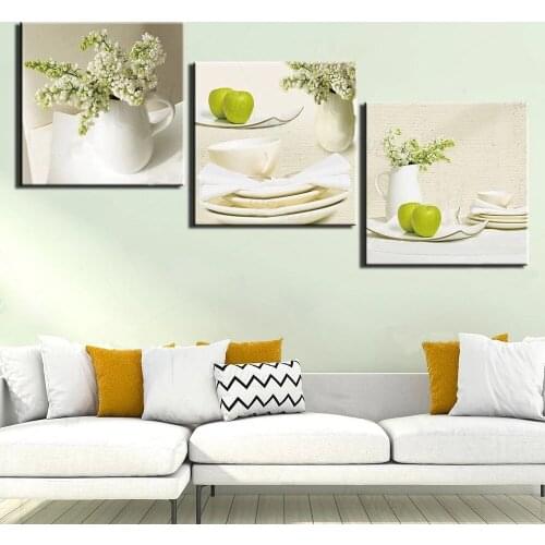 Modern Canvas Art Fruit Cake Foods Posters 3 Panels Print Painting Kitchen Home Decoration Wall Pictures for Dining Room