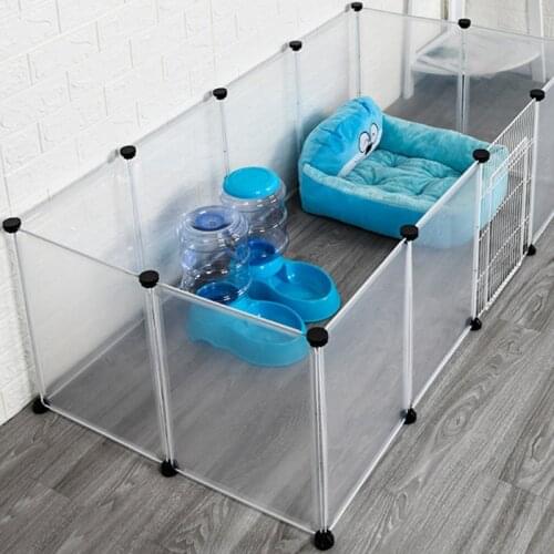 Pet Supplies Plastic Transparent Dog Fence Isolation Board Dog Door Captive Baby Playpen Fence Cat Cage Breathable Puppy Box