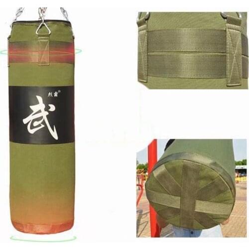 Durable canvas hollow hanging boxing g Boxing sandbag Punching Bag Sand Bag with long chain+Rotating hook