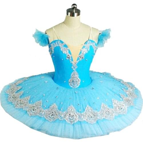 Professional Ballet Tutu Blue Adult Swan Lake Ballet Dance Clothes For Girls Pancake Child Tutu Skirt Women Costumes Ballerina