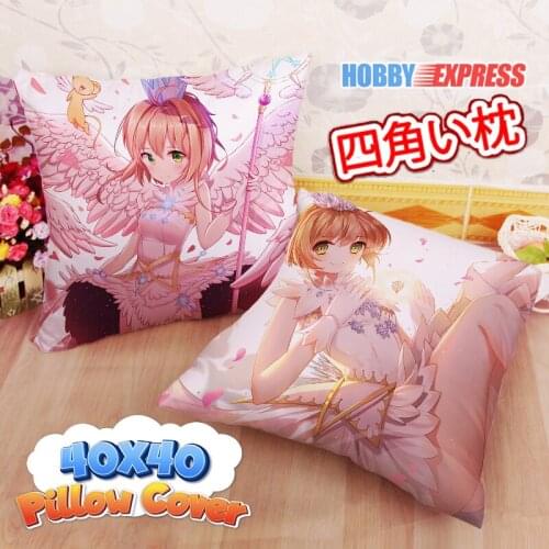 Hobby Express Sakura Kinomoto Cardcaptor Sakura Clear Card 40x40cm Square Anime Dakimakura Throw Pillow Cover FBZ625