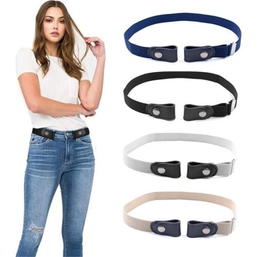 New Fashion Ladies No Buckle Invisible Belt Seamless Lazy Belt All-match Simple Creative Stretch Jeans Belt Decoration Ins Wind