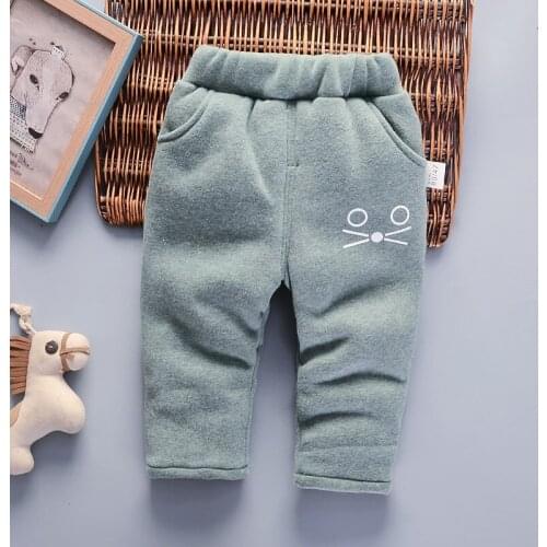 Winter Clothes Infant Baby Boys And Girls Korean Style Cute Printing Thick Cotton Pants Trousers Children Leggings Sportswear