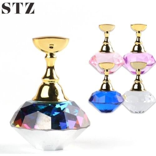 STZ 1 Set Magnetic False Nails Practice Stander Gel Polish Display Holder Crystal Rhinestones Stand Tips Training Manicure #1785