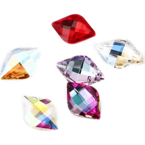 XiChuan 10PCS Lemon Shape Rhinestone Decoration Ice Flowers K9 Glass Stone Sewing & Fabric Pointback Fancy Crystal Rhinestone