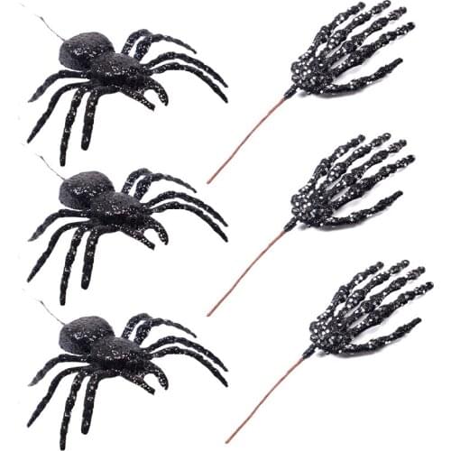 Halloween Party Decoration Simulation Sequins Ghost Hand Glitter Spider Party Favor Horror Atmosphere Pendant Hanging Decor xx43