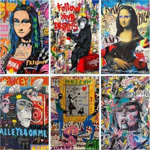 Street Graffiti Art Canvas Paintings Banksy Art Follow Your Dream Posters and Prints Wall Art Pictures for Living Room Decor