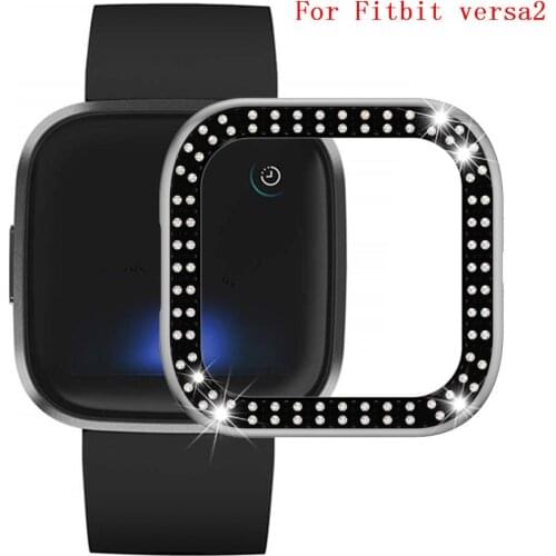 Ultra Slim Luxury Crystal PC Case Cover Ring Protector For Fitbit versa 2 Smart Watch Accessories Band Strap Bumper versa2 #306