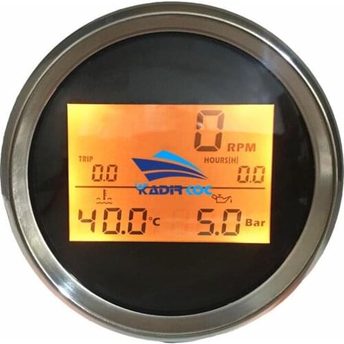 Pack of 1 3 in 1 Multifunction Tachometer Gauges 40-120 Water Temp Oil Temp Gauges Fuel Level Meters Voltmeters with Hourmeter