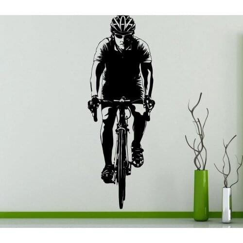 Road bike vinyl wall stickers competitive sports competition wall stickers bicycle athletes dormitory home art wall decal 1887