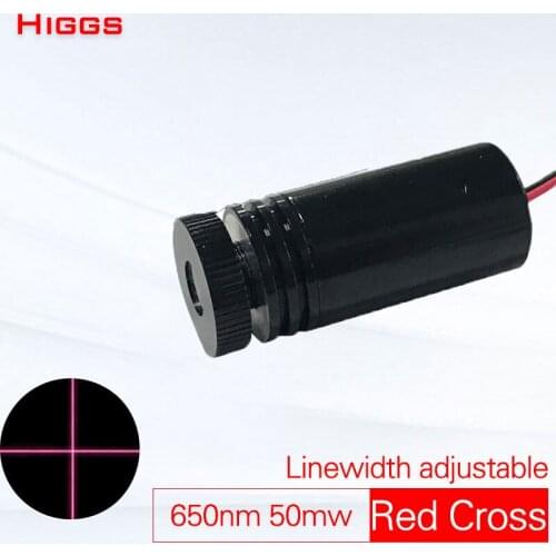 High quality 650nm 50mw red cross laser module red width ajdustable Multi-angle optional wood cutting building laser marking