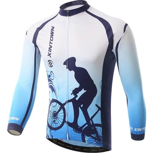 Xintown Outdoor Cycling Jersey Long Sleeve Bicycle Cycling Clothing Autumn Windproof Bike Jersey Tops Jacket Ropa Ciclismo
