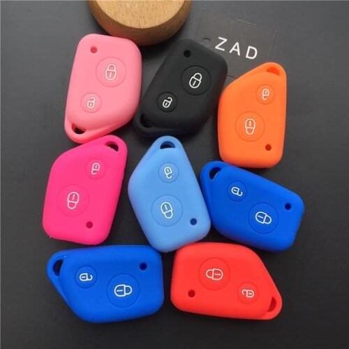 ZAD Silicone rubber Key FOB Case Cover set holder For Peugeot 106 205 206 306 405 406 2button key cover