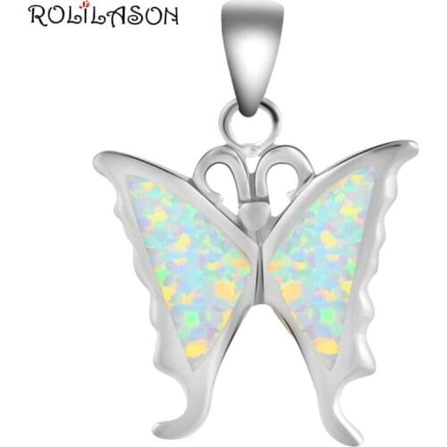 Statement nacklace special shape White Fire Opal Silver Stamped Necklace Pendants for women Fashion jewelry OP535