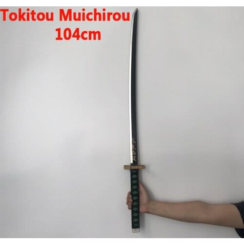 1:1 Anime Tokitou Muichirou Sowrd 104cm Demon Slayer Cosplay Sword Ninja Knife Kimetsu no Yaiba Sword Weapon PU Prop Model