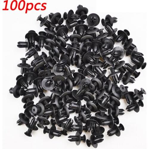 10 Sizes 100Pcs Mixed Car Fastener Clips Rivet Pin Retainer Auto Door Panel Bumper Plastic Screw Fastener Kit