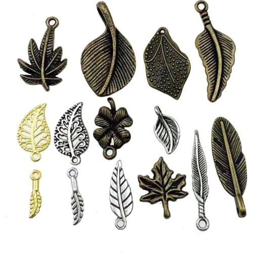 20pcs Antique Bronze Plated leaf Style Connector Handmade Charms Pendant DIY for bracelet necklace