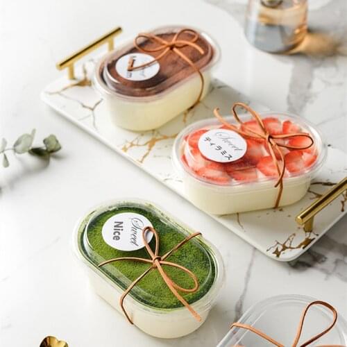 25pcs High quality 500ml thick transparent cake box mousse dessert ice cream pudding jelly yogurt party birthday cups with lids