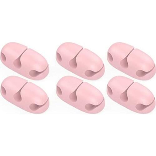 6Pcs 3Hole USB Cable Organizer Wire Winder Silicone Tie Fixer Wire Management organizador Cord Clip Desktop Phone Cables holder