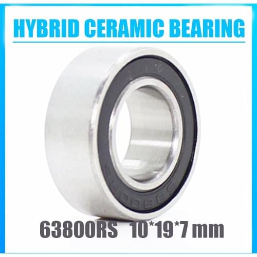 63800 Hybrid Ceramic Bearing 10*19*7 mm 1 PC Double Row Sealed Angular Contact Si3N4 Ball Bearings 3800 RS 3800-2RS