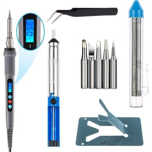 936d 220V 60W LCD Digital Soldering Iron Electric Temperature Adjustable Soldering Iron Professional Welding Tools