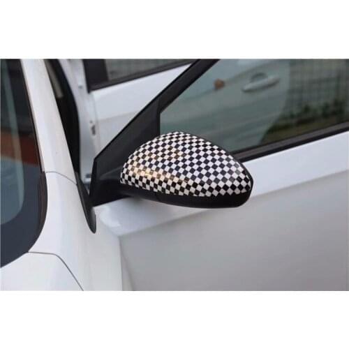 For Buick Excelle 15-18 2PCS Plaid ABS Car Side Door Rearview Mirror Protect Frame Cover Trims Car Styling Auto Accessories