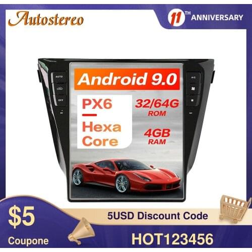 For NISSAN Qashqai 2013-2019 Tesla Style Android 9.0 6 Core Car GPS Navigation Stereo Head Unit Multimedia Player Auto Radio DSP