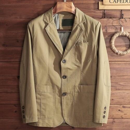 European Fashion Business Mens Dress Suit Jacket and Coats New Arrivals Military Streetwear Plus Size XXXL Tooling Jackets Khaki
