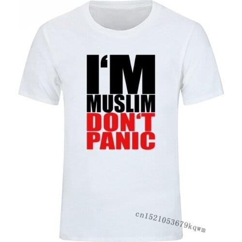 I AM MUSLIM DO NOT PANIC Funny Letter T Shirt Cotton Leisure Short-sleeved O Neck Tshirt Mens Summer Sweatshirt